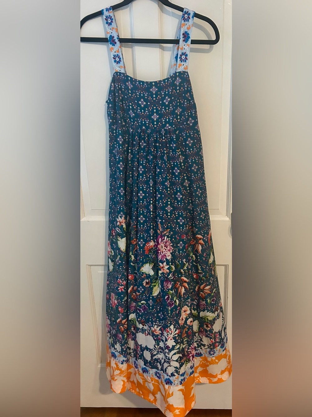 Maeve Anthropologie Madison Maxi Dress Iris Blue Floral. Size XS Retail $188